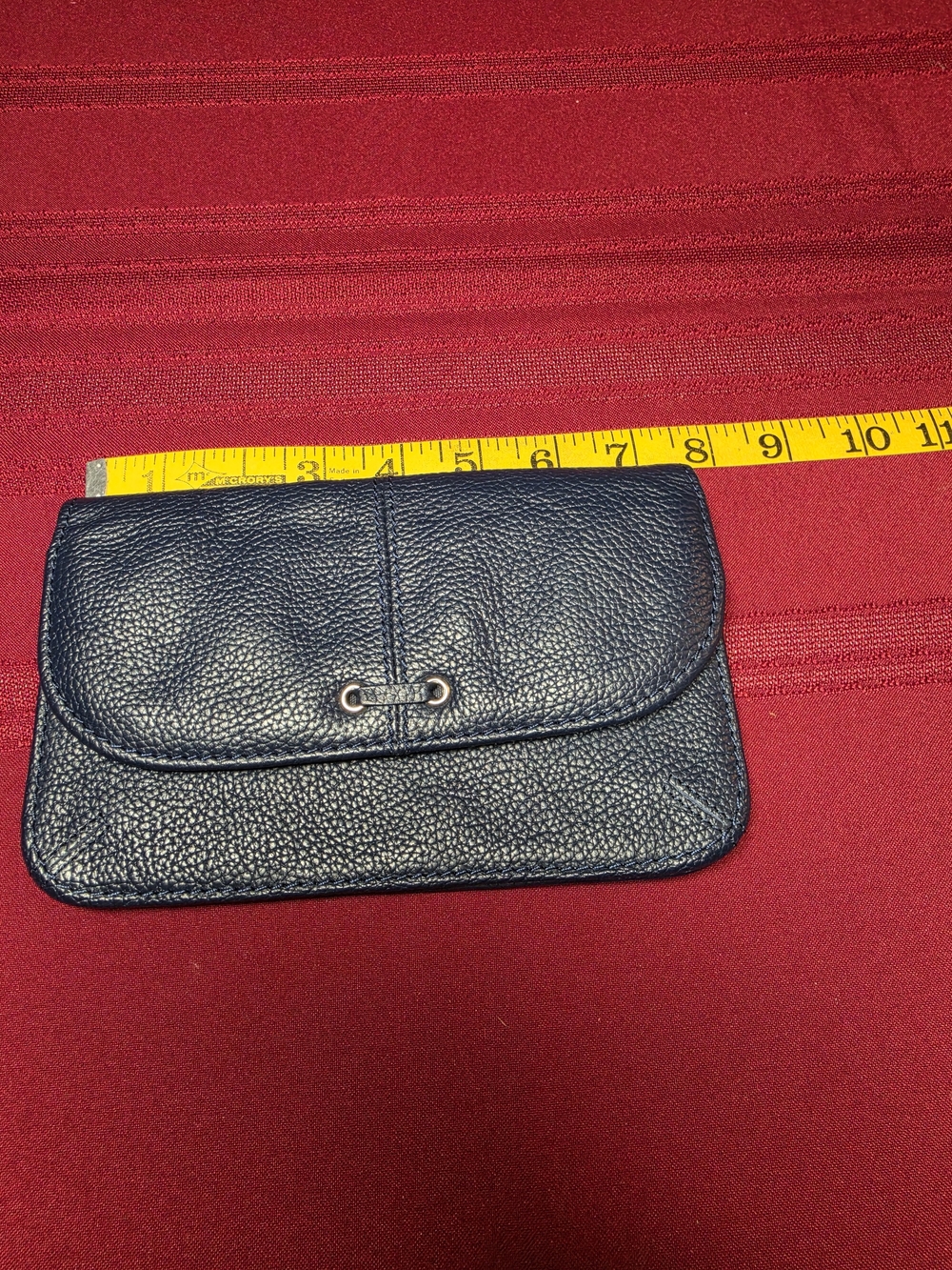 Navy Blue Genuine Leather Wallet Clutch Organizer